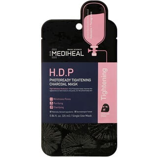 Mediheal, HDP, Photoready Tightening Charcoal Beauty Mask, straffende Aktivkohle-Beauty-Maske, 1 Tuch, 25 ml (0,84 fl. oz.)