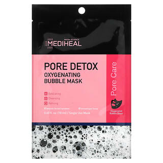 Mediheal, Detox de Poros, Máscara de Beleza de Bolhas Oxigenantes, 1 Folha, 18 ml (0,60 fl oz)