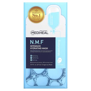Mediheal, قناع تجميلي للترطيب المكثف بعامل الترطيب الطبيعي، 5 أقنعة ورقية، 0.91 أونصة سائلة (27 مل) لكل قناع