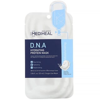 Mediheal, قناع تجميلي للترطيب بالبروتين بالمحلول المنشط المغذي لتقليل الجفاف، 5 أقنعة ورقية، 0.84 أونصة سائلة (25 مل) لكل قناع