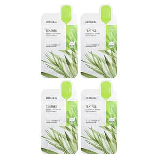 Mediheal, Tea tree, Masque de beauté essentiel, 4 feuilles, 24 ml chacune