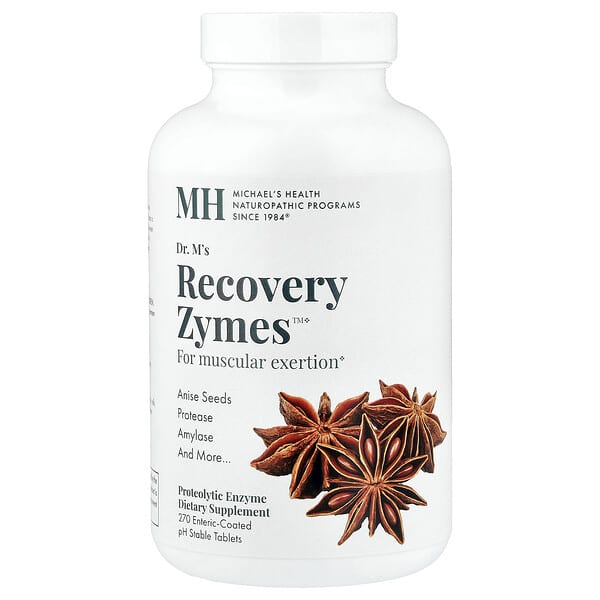 Michael's Health, Recovery Zymes, 장용성 코팅 pH 안정성 정제 270정