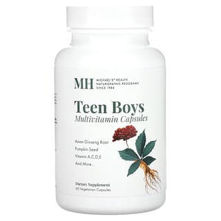 Michael's Naturopathic, Teen Boys Caps, капсулы для мальчиков-подростков, мультивитамины для ежедневного приема, 60 вегетарианских капсул