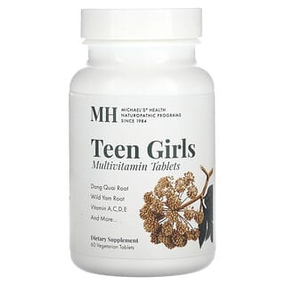 مايكلز ناتوراباثيك‏, فيتامينات متعددة للفتيات في سن المراهقة ، 60 قرصًا نباتيًا