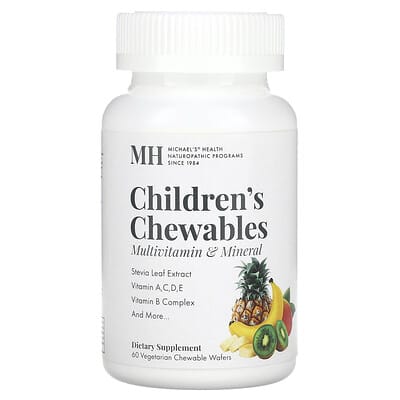 Michael's Health, Children's Chewable Tablets, Multivitamins & Minerals, Natural Mixed Fruit Flavors, 60 Vegan Chewable Tablets