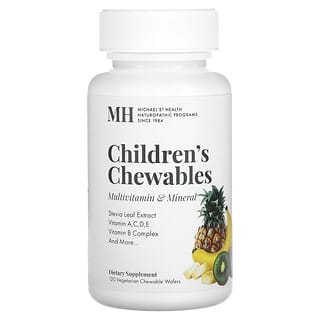 Michael's Naturopathic, Comprimidos masticables para niños, Suplemento multivitamínico y mineral`` 120 obleas masticables vegetarianas