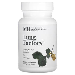 Michael's Naturopathic‏, Lung Factors‏, 60 טבליות צמחוניות