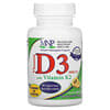 Vitamin D3 with Vitamin K2, Apricot, 5,000 IU, 90 Vegetarian Chewable Tablets