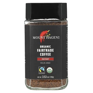 Mount Hagen, органический растворимый кофе, приобретенный с соблюдением принципов справедливой торговли, сублимированный, 100 г (3,53 унции)