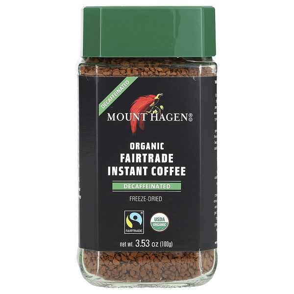 Mount Hagen, Organic Fairtrade Instant Coffee, Decaffeinated, 3.53 oz (100 g)