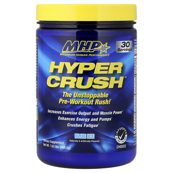 Hyper Crush™, Pre-Workout, Blue Ice, 1.03 lbs (466.5 g)