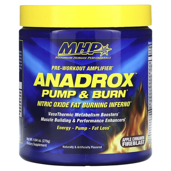 Anadrox Pump & Burn, Pre-Workout Amplifier, Apple Cinnamon Fireblast, 9.84 oz (279 g)