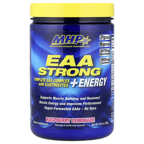 EAA Strong™ + Energy, Raspberry Lemonade, 10.6 oz (300 g)