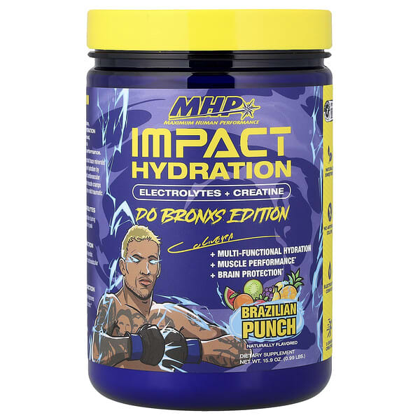 Impact Hydration, Electrolytes + Creatine, Brazilian Punch, 0.99 lbs (15.9 oz)