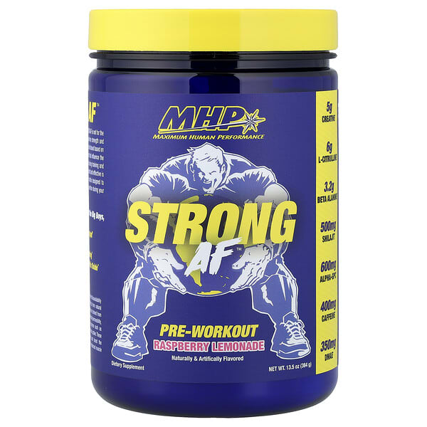 MHP, Strong AF™ Pre-Workout, Raspberry Lemonade, 13.5 oz (384 g)