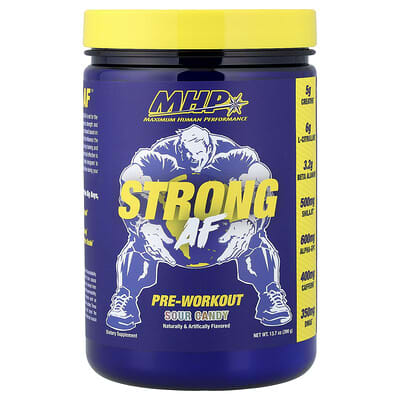 MHP, Strong AF™ Pre-Workout, Sour Candy, 13.7 oz (390 g)