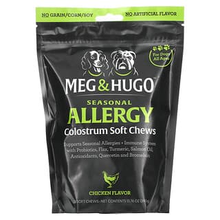 Meg & Hugo, Seasonal Allergy, Colostrum Soft Chews, For Dogs, All Ages, Chicken, 120 Soft Chews, 13.76 oz (390 g)