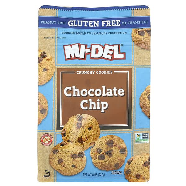 Mi-Del Cookies, Galletas crujientes, Chips de chocolate, 227 g (8 oz)