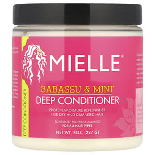 Mielle, Acondicionador profundo, Para todo tipo de cabello, Babasú y menta, 227 g (8 oz)