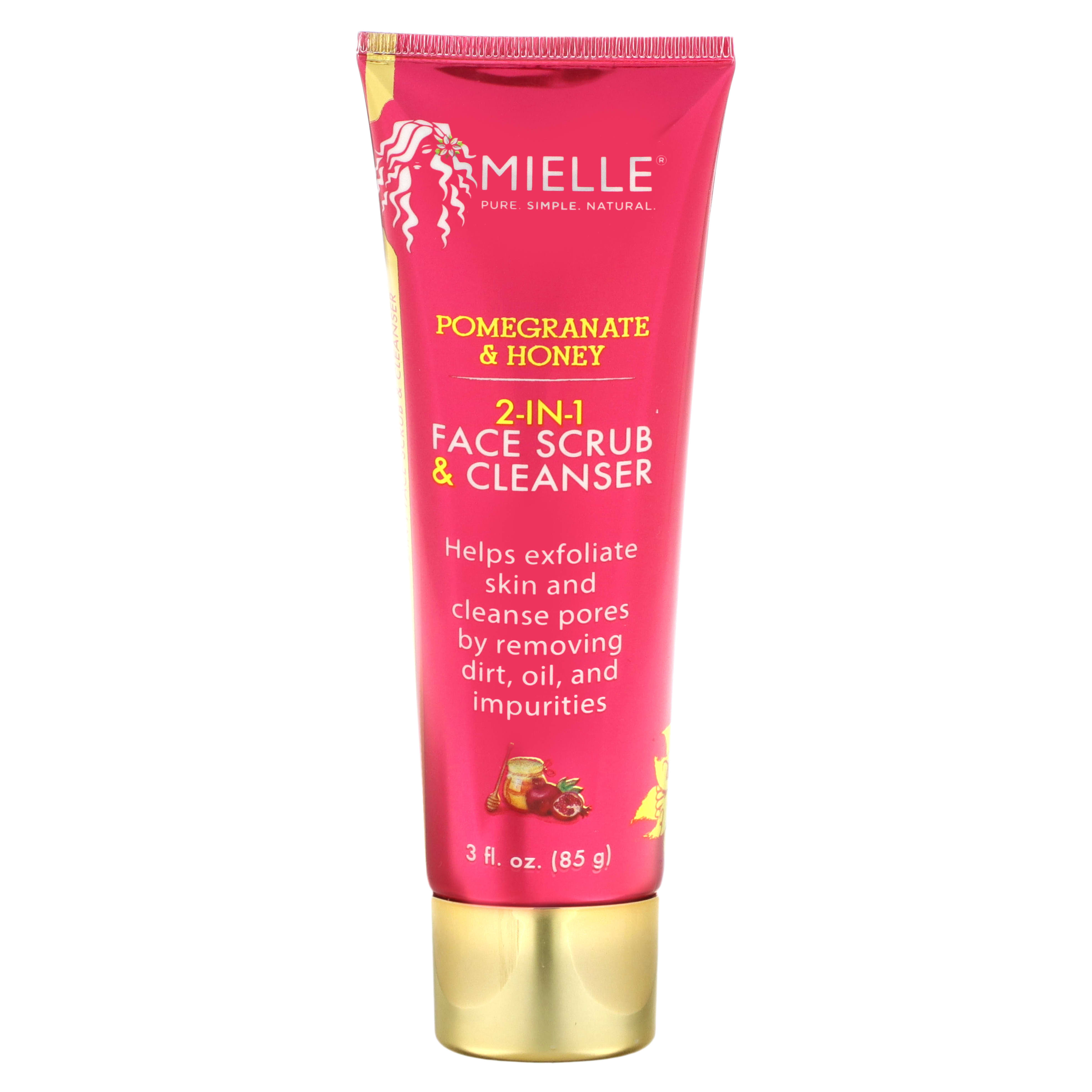 Mielle, 2In1 Face Scrub & Cleanser, Pomegranate & Honey, 3 fl oz (85 g)