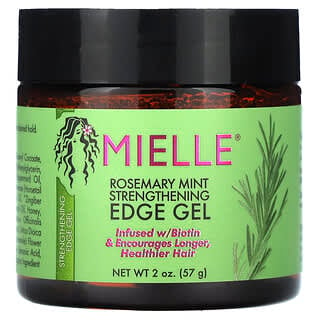 Mielle, Rosemary Mint Strengthening Edge Gel, Gel mit Rosmarin und Minze für kräftigere Haarspitzen, 57 g (2 oz.)