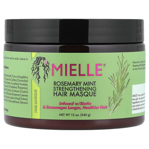 Mielle, 스트렝스닝 헤어 마스크, 로즈메리 민트, 340g(12oz)