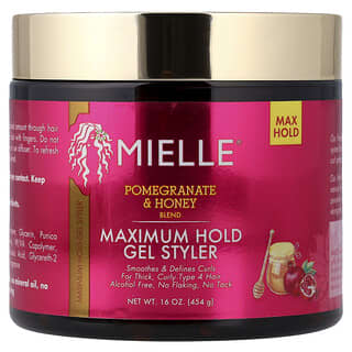 Mielle, Gel moldeador, Fijación máxima, Mezcla de granada y miel, 454 g (16 oz)