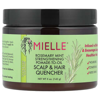 Mielle, 강화 포마드-투-오일, 두피 및 모발 퀜처, 로즈메리 민트, 142g(5oz)