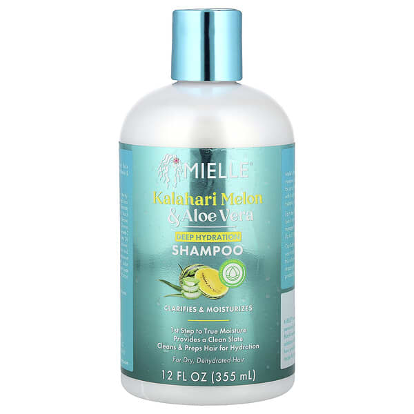 Mielle, 딥 하이드레이션 샴푸, 건성 및 탈수 모발용, 칼라하리 멜론 및 알로에베라, 355ml(12fl oz)