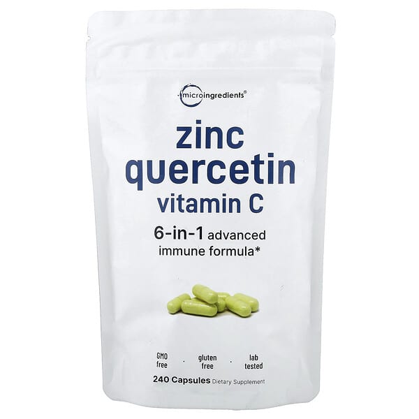Micro Ingredients, Zinc Quercetin Vitamin C , 240 Capsules