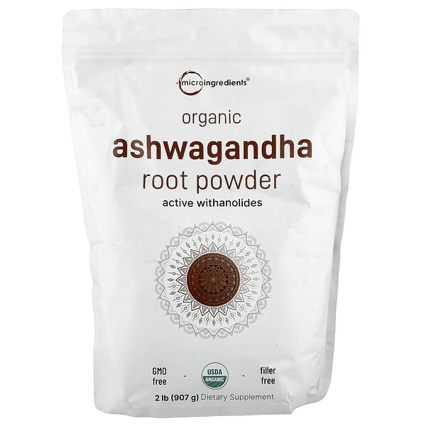 Organic Ashwagandha Root Powder, 2 lb (907 g)