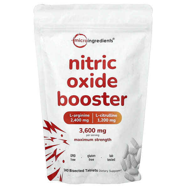 Micro Ingredients, Nitric Oxide Booster, Maximum Strength, 240 Bisected Tablets