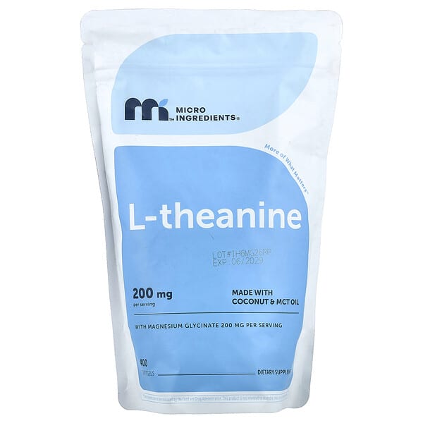 Micro Ingredients, L-Theanine, 400 Kapsul Lembut