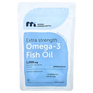 Micro Ingredients, Omega-3 Fish Oil, Lemon,  300 Softgels (500 mg per Softgel)