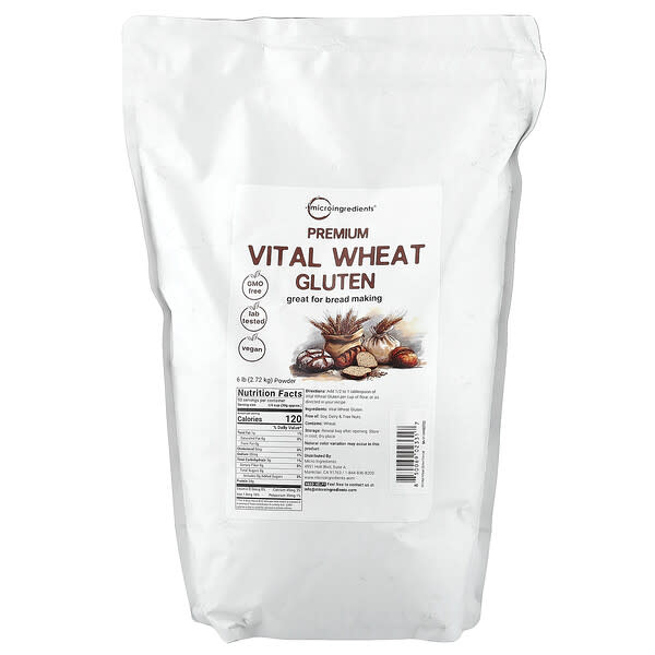 Micro Ingredients, 필수 프리미엄 밀 글루텐 분말, 2.72kg(6lb)