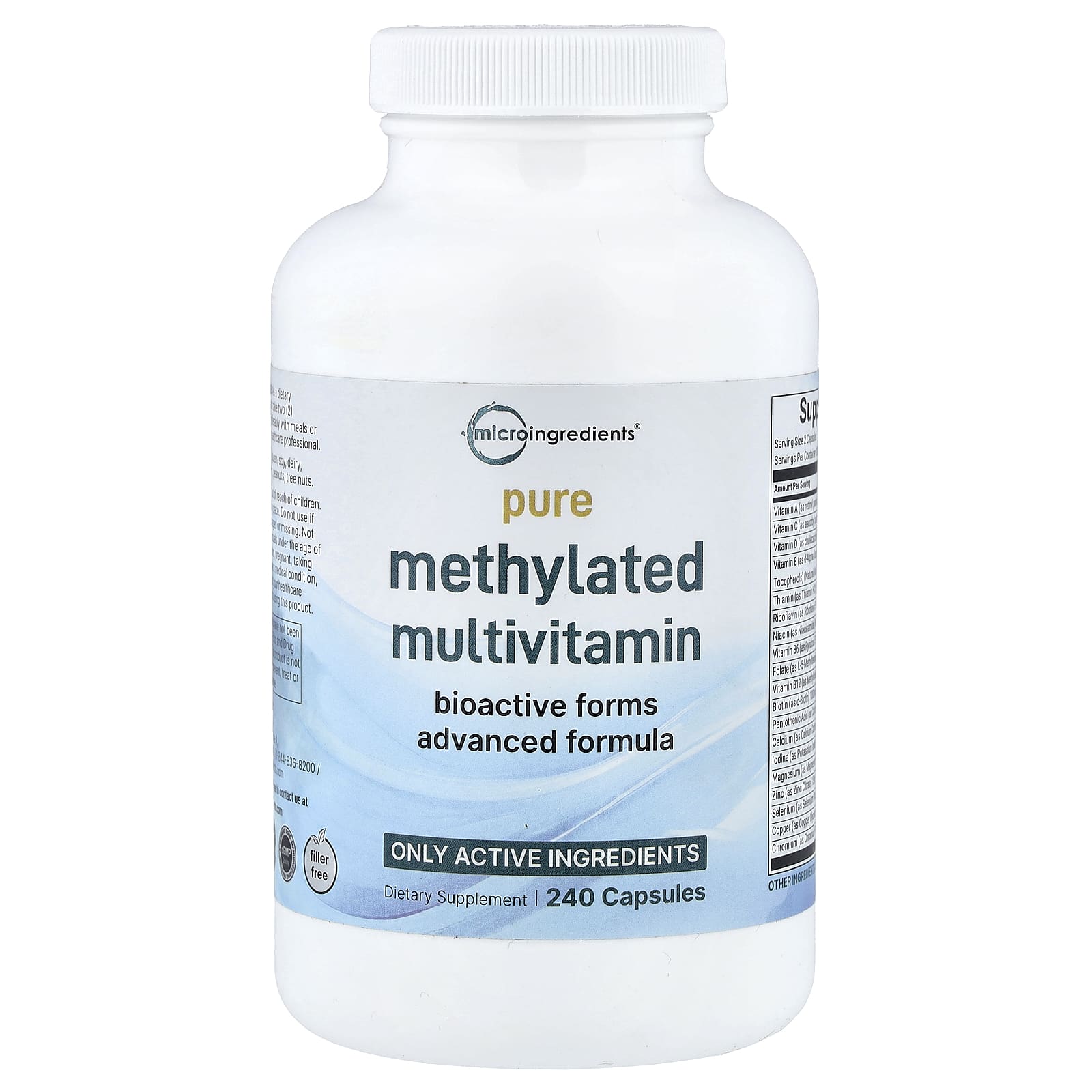 Micro Ingredients, чистые метилированные мультивитамины, 240 капсул