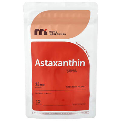 Micro Ingredients, Astaxanthin, 12 mg, 120 Softgels