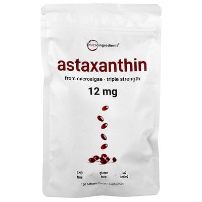Micro Ingredients, Astaxanthin, 12 mg, 120 Softgels