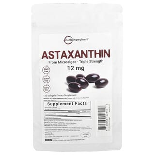 Micro Ingredients, Astaxantina, 12 mg, 120 Cápsulas Softgel