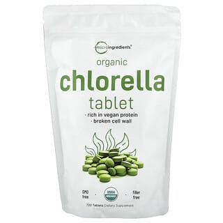 Micro Ingredients, Tableta organske Chlorella, 720 tableta (0,5 g po tableti)