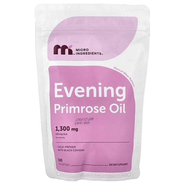 Micro Ingredients, Evening Primrose Oil with Black Cohosh, Cold Pressed, 240 Mini-Softgels — product photo 1