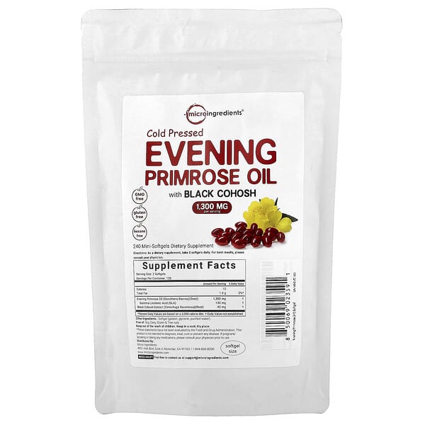 Cold Pressed Evening Primrose Oil with Black Cohosh, 240 Mini-Softgels