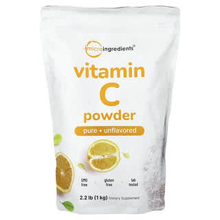 Micro Ingredients, Vitamina C en polvo, Sin sabor, 1 kg (2,2 lb)