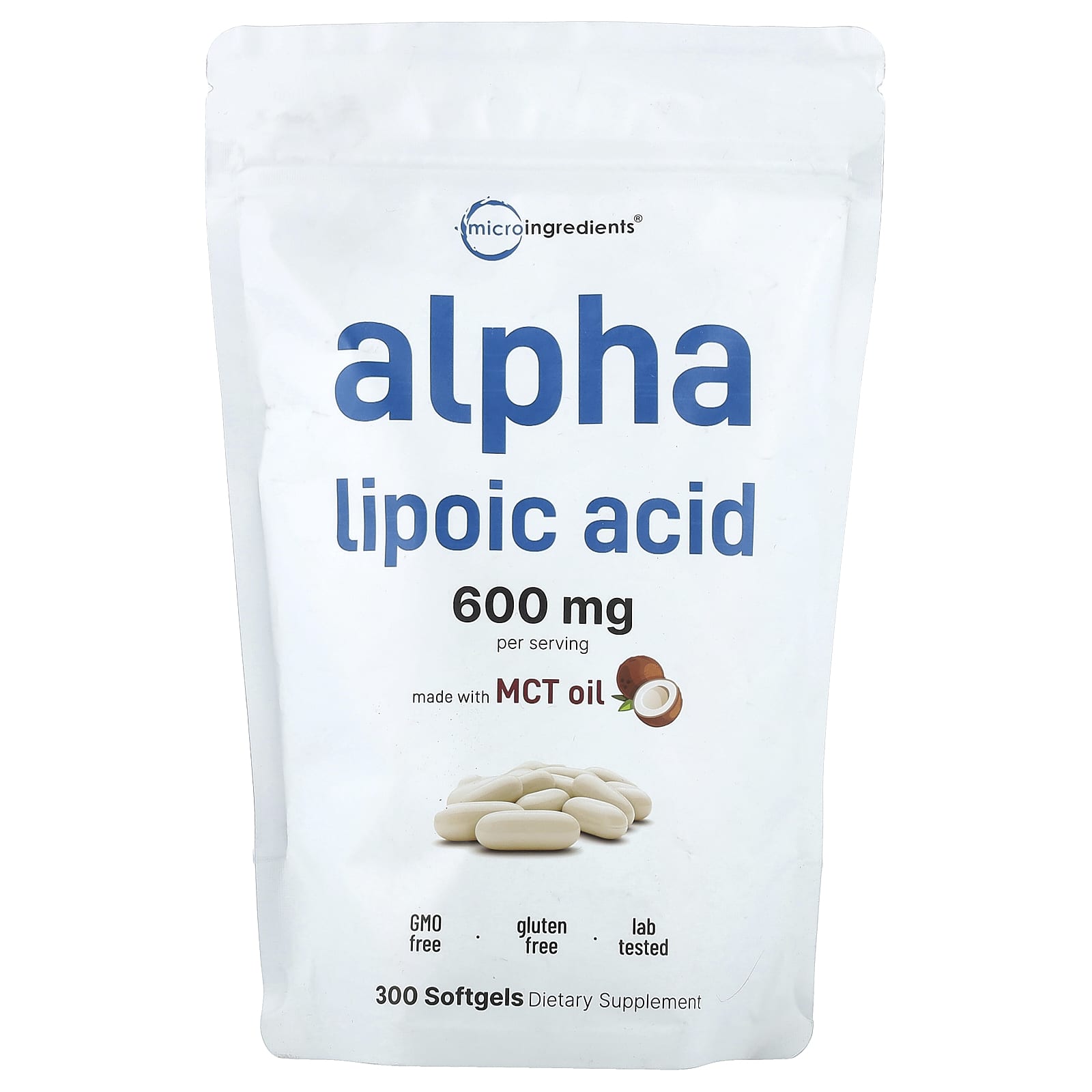 Micro Ingredients, альфа-липоевая кислота, 300 капсул (200 мг в 1 капсуле)