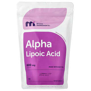 Micro Ingredients, Ácido alfa-lipoico, 300 cápsulas blandas (200 mg por cápsula blanda)