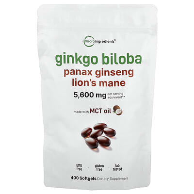 Micro Ingredients, Ginkgo, Ginseng, Hericium, 400 Softgels