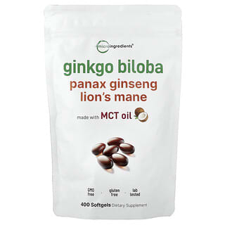 Micro Ingredients, 은행나무(Ginkgo Biloba), 인삼, 노루궁뎅이버섯, 소프트젤 400정