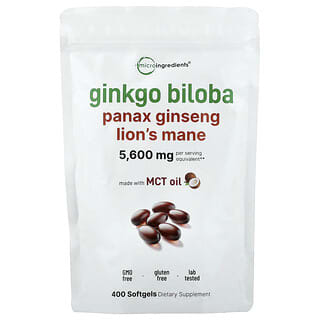 Micro Ingredients, Ginkgo Biloba, Panax Ginseng, Lion's Mane,  400 Softgels