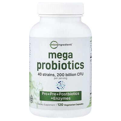 Micro Ingredients, Mega Probiotics, 120 Vegetarian Capsules