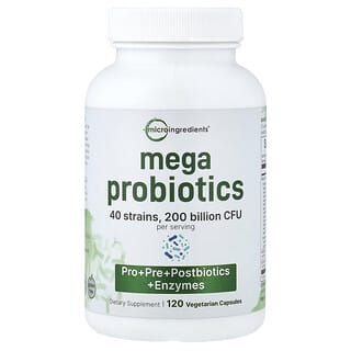 Micro Ingredients, Mega Probiotics, 120 cápsulas vegetales